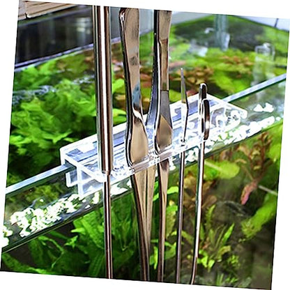 Abaodam Aquarium Tool Holder Acrylic Fish Tank Organizer Rack for Tweezers Scissors Storage for Aquascaping Tools Keeps Your Aquarium Clean
