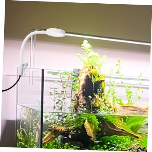 Mikikit Compact Led Aquarium Lamp Clamp Light for Fish Tanks Light for Aquatic Plants Easy to Use USB Powered for Aquariums - color: White