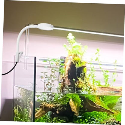 Mikikit Compact Led Aquarium Lamp Clamp Light for Fish Tanks Light for Aquatic Plants Easy to Use USB Powered for Aquariums - color: White