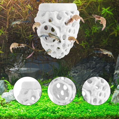 Shrimp Dome Hideout Ornament, Plastic Floating Betta Hide & Cave Funny Fish Tank Ornaments Cave for Shrimp Guppy Hiding Resting Aquarium Decoration Accessories