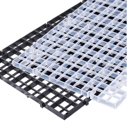 2PCS Fish Tank Dividers Lid, Aquarium Grid Bottom Isolation Tray Board, Plastic Egg Crate - color: Black, size: 2PCS