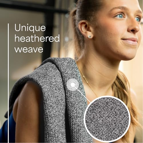 S&T INC. Microfiber Gym Towels, 6 Pack, 16" x 27" - color: Heathered Black