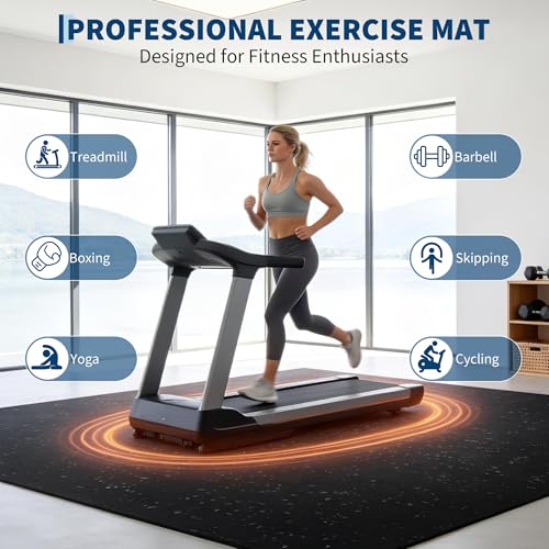 0.56-Inch Thick 48 Sq ft Exercise Equipment Mats | 12 Tiles Interlocking High-Density EVA Foam Rubber Puzzle Gym Flooring for Home Gym & Heavy Weight Workouts, 24 x 24 in Black/Gray