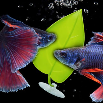 6PCS Frog Tank Accessories, Betta Leaf Hammock Set with Suction Cups, Beta Fish Hammock, Aquarium Decor for Sleeping and Resting, 3 Suction Leaf Beds in Transparent Green and Tender Green