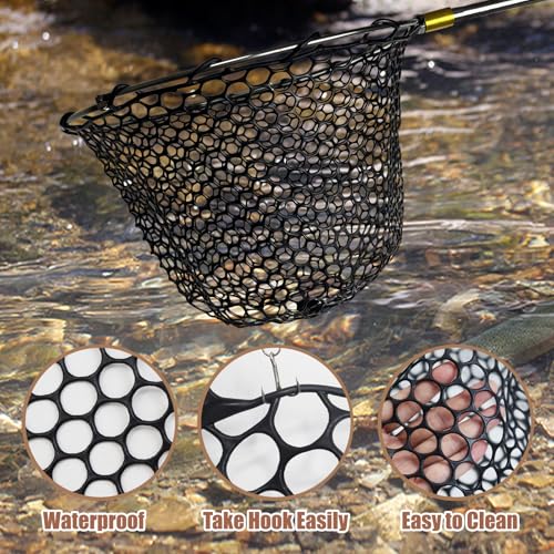 Fishing Landing Net Trout Net Replacement Netting with Rubber Mesh for Fish Fly and Fishing Landing