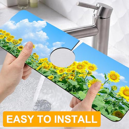 2 Pack Faucet Mat for Kitchen Sink Splash Guard Bathroom 15.5"X5.5"