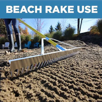 Jenlis Razer Rake Heavy Duty Collapsible Aluminum Lake Rake for Removal of Weeds, Leaves, & Floating Scum, Shoreline & Beach Landscaping Tool