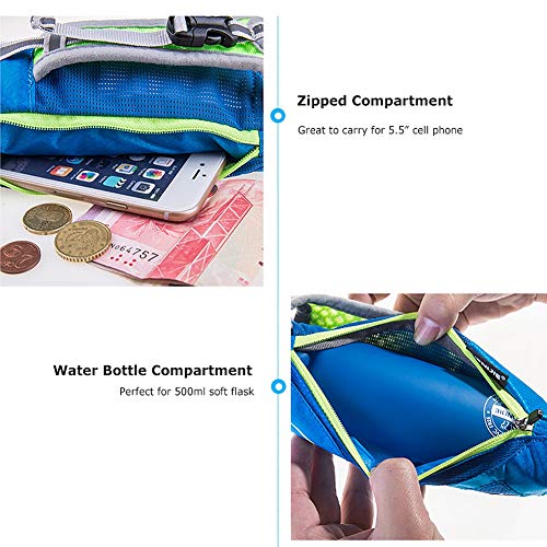AONIJIE Running Water Bottle Handheld Hydration Pack with 500ml Soft Flask - color: Blue