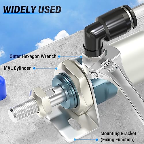 TAILONZ PNEUMATIC Male Elbow 4mm Tube OD x M5 Thread 90 Push to Connect Fittings PL4-M5 (Pack of 10) - size: 0.157'' OD M5