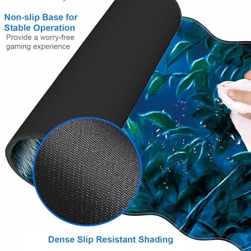 Large Gaming Mouse Pad, Keyboard Wrist Rest Pad & Wrist Support Mousepad Set, Stitched Edge, Extended, Non-Slip Base, Memory Foam Desk Mat for Office, Home,Cute Raccoon - color: Cute Raccoon