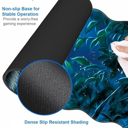 Large Gaming Mouse Pad, Keyboard Wrist Rest Pad & Wrist Support Mousepad Set, Stitched Edge, Extended, Non-Slip Base, Memory Foam Desk Mat for Office, Home,Cute Raccoon - color: Cute Raccoon
