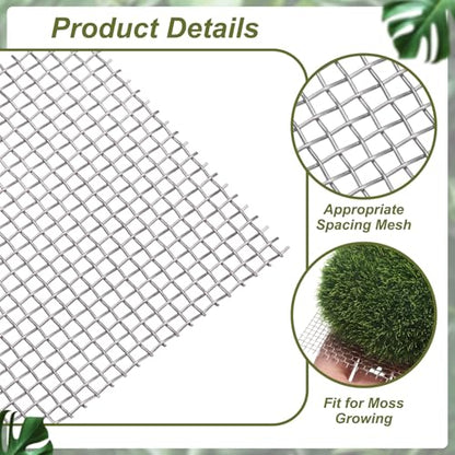 uxcell Aquarium Wire Mesh Pad, Stainless Steel Aquatic Moss Net Fish Tank Net for Moss Plants Decoration