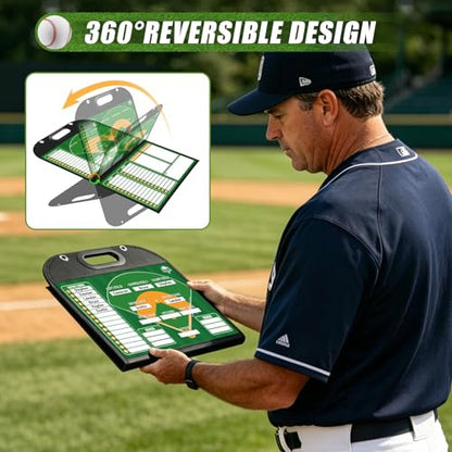 Magnetic Coaching Board Foldable Dugout Display with Carry Handle - style: Baseballl
