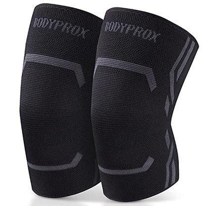Bodyprox Knee Compression Sleeve for Men and Women (2 Pack), Knee Support Brace for Running and Work out (Small) - size: Small