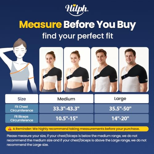 Hilph 3D Double-Layer Gel Shoulder Ice Pack Wrap Rotator Cuff Cold Therapy - size: Large