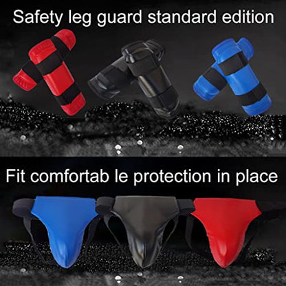 Sparring Gear Set Double Layer Thickening Sparring Gear Set,Martial Arts Protector Equipments,Sanda Kickboxing Kit 6 Pcs Set - color: Black, size: Small