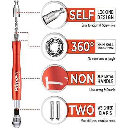 PrimaFIT Pro Speed Jump Rope for Adults, Weighted Skipping Rope for Boxing - color: Red