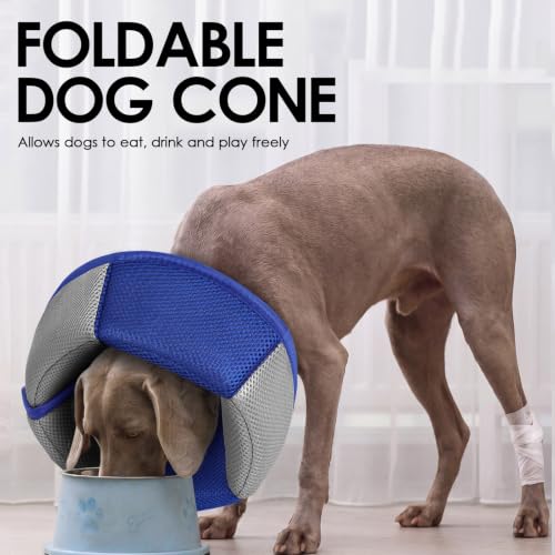 AOFITEE Dog Cone for Medium Dog Soft Cone Collar to Stop Licking Blue M - color: Blue, size: Medium