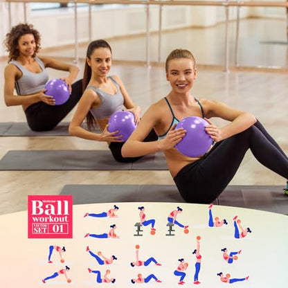 Aoriher 10 Pcs Small Pilates Ball Bulk 9 Inch Mini Yoga Ball - color: purple