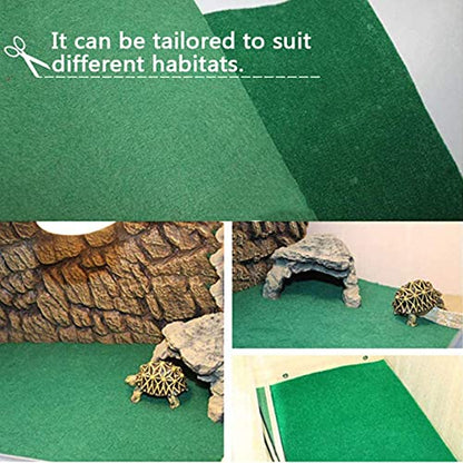 Reptile Carpet Mat Pet Terrarium Liner Cage Mat Substrate Liner Bedding Tank Accessories Reptile Supplies for Terrarium Lizards Snakes Bearded Dragon Gecko Chamelon Turtles Iguana (39"X20")
