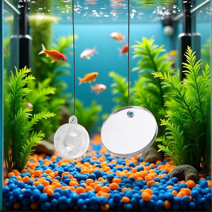 1 Set Clear Betta Training Mirror Fish for Tank Fish Antidepressant Work Out Special for Betta Fitness Mirror Aquarium Decor Floating (5cm)