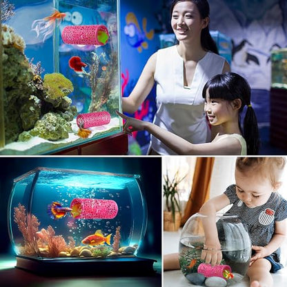 Abizoo Betta Fish Pink Tunnel Hideout for Aquarium Decoration Durable Hollow Design Easy to Clean Smooth Finish Enhances Habitat Comfort Fish Tank Accessory for Shrimp Guppies