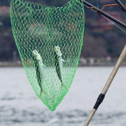 TEHAUX Fishing Net Replacement Heavy-Duty Nylon Braided Fish Catching Net Head Sturdy Mesh for Freshwater and Saltwater Fishing Tools