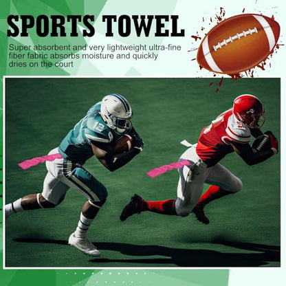 Fanfanwin 6 Pcs Football Towels with Buttons Quick Dry Sports, Pink | Button Design Prevents Slipping, Quick Dry Basketball Workout, Lightweight Sweat Absorbent Towels Athletes Gym Training Use - color: Pink