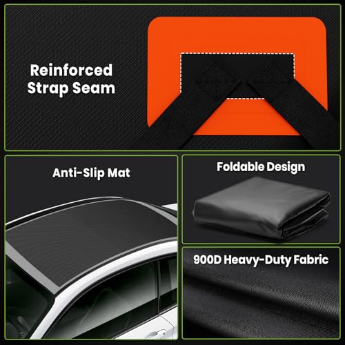 23 Cu Ft Car Rooftop Cargo Bag, Waterproof Soft Roof Top Luggage Carrier - size: 23 Cubic Feet-Orange