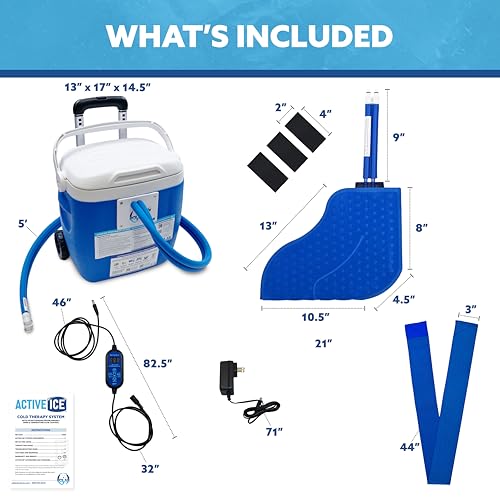 Polar Active Ice 3.0 Cold Therapy Ice Machine System with Programmable Timer, Foot Therapy Compression Pad, Lightweight 16 Quart Cooler, Quiet Pump, Strong Cryotherapy Pain Relief Treatment - style: Foot Pad