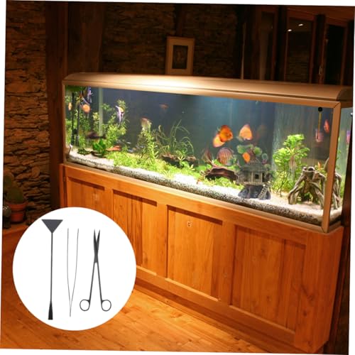 BESPORTBLE 3pcs Aquarium Cleaning Tool Set Water Plants Tweezers Scissors and Shovel for Fish Tank Maintenance and Aquascaping