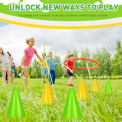 Reginary 40 Pcs Training Cones for Sports, 7 Inch - color: Yellow, Green