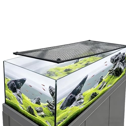 Magnetic Aquarium Anti-Jumping Net Cover, Plastic Cuttable Fish Tank Anti-Jump Protective Lid, Adjustable Size Fit Tank Size Max 78''X24'' - size: 40x40cm/15.75x15.75"
