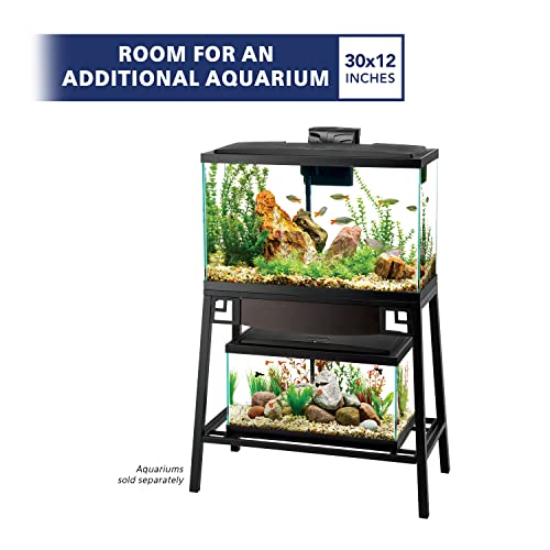 Aqueon Metal 20 Gallon Long/29 Gallon High Fish Tank Aquarium Stand, 30" L x 12" W x 28.25" H - size: 30" x 12" top shelf