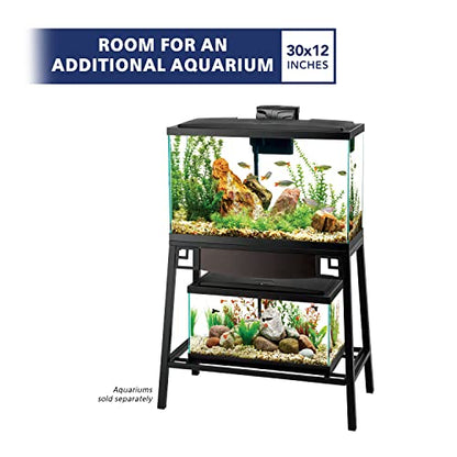 Aqueon Metal 20 Gallon Long/29 Gallon High Fish Tank Aquarium Stand, 30" L x 12" W x 28.25" H - size: 30" x 12" top shelf