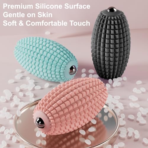 Vibrating Massage Ball for Full Body Relaxation, Silicone Trigger Point Massager Ball for Back, Leg, Foot, Muscle Recovery, Portable Rechargeable Massage Roller, 3 Vibration Speeds (Black) - color: Black