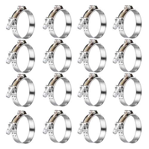 16Pack 2.25" T Bolt Hose Clamps - 304 Stainless Steel Turbo Intake Clamp for Turbo Tubes, Intercooler Pipes, Heavy Duty Radiator Hose Clamps Adjustable Range 64mm-72mm for 2.25" Hose ID - size: 2.50 - 2.83 inches, style: 16pcs t bolt hose clamp