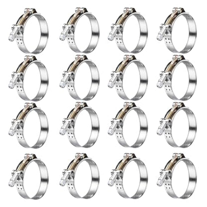 16Pack 2.25" T Bolt Hose Clamps - 304 Stainless Steel Turbo Intake Clamp for Turbo Tubes, Intercooler Pipes, Heavy Duty Radiator Hose Clamps Adjustable Range 64mm-72mm for 2.25" Hose ID - size: 2.50 - 2.83 inches, style: 16pcs t bolt hose clamp