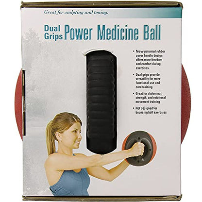 AEROMAT Dual Grip Power Medicine Balls for Abdominal Training and Rotational Movements - 9" Diameter - Weights Color-Coded - style: 6 lbs - Black/Red