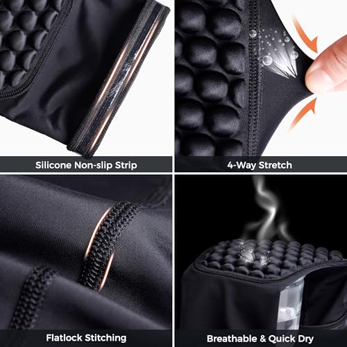 COOLOMG Basketball Knee Pads for Kids Youth Adult - color: Black Bubble, size: X-Small