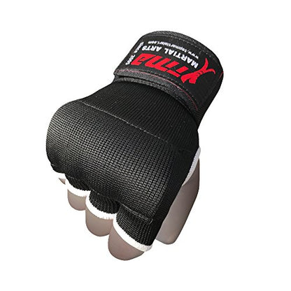 TMA Training Boxing Inner Gloves Hand Wraps MMA Fist Protector Bandages Mitts - color: Black, size: Medium