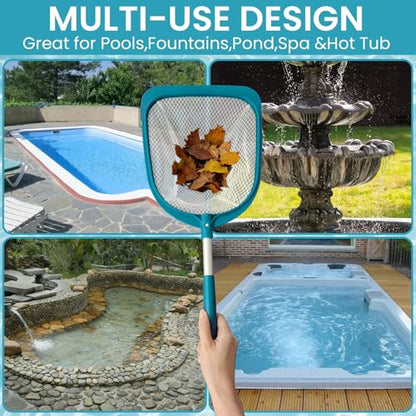 Hot Tub and Spa Leaf Skimmer Net, Ultra Fine Mesh Bag with Aluminum Pole - Handheld Pool Net for Small Above Ground Pools Efficient Debris Removal - size: 24" Spa skimmer net