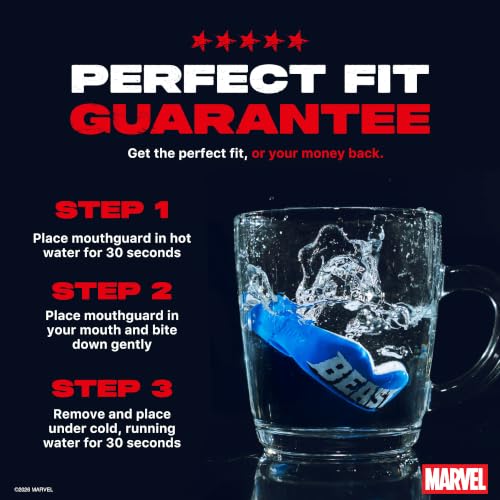 Marvel Beast Sports Mouth Guard, Adult Dual Layer Mouthguard with Case - color: Beast, size: Adult (12+ Years)