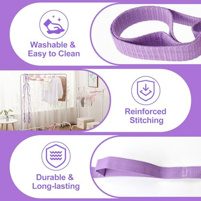 Guirnd 2 PCS Yoga Strap, Non-Elastic Stretching Strap for Women & Men, Stretch Bands for Exercise with 10 Loops for Pilates, Gymnastics, Dance, Exercise