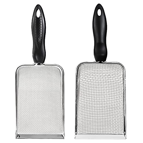 Sand Scooper Stainless Steel Fine Mesh Metal Shovel Terrarium Substrate Litter Corner Scoops Scooper for Bedding Bearded Dragon Scoops - size: 2.8mm hole