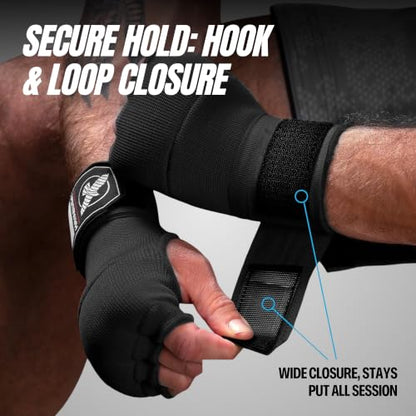 Hayabusa Quick Gel Hand Wrap Boxing Gloves - color: Black, size: Medium