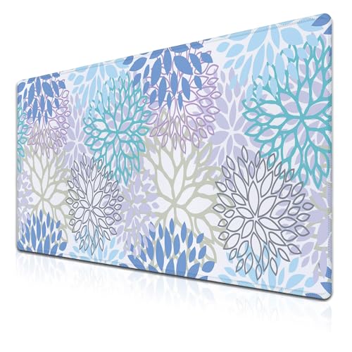 Large Desk Mat Algae Leaves Game Mats, Office Mousepad Big Mouse Pads, XXL Gaming Mouse Pad Non-Slip Rubber Base, 35.4 X 15.7 inch for Work/Game/Office/Home Vegetation. Abstract Watercolor - color: Algae Leaves