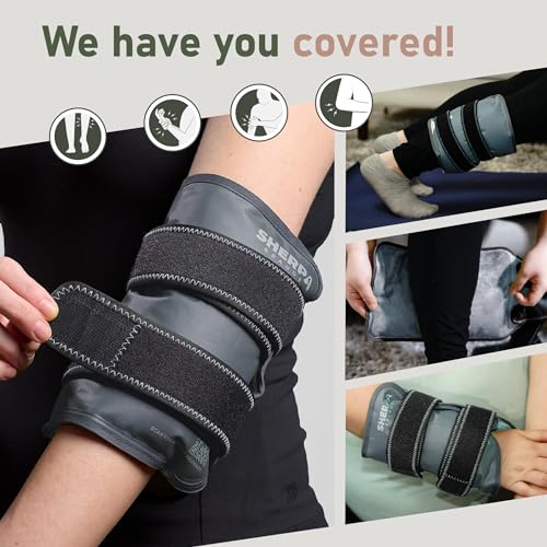 Medium Gel Ice Pack Wrap with Straps, Stretchable 8" x 23" | Hot and cold gel ice pack for pain relief, tennis elbow, ankle, foot & hand, iwith straps hold pack securely in place, grey - size: Medium, style: Grey