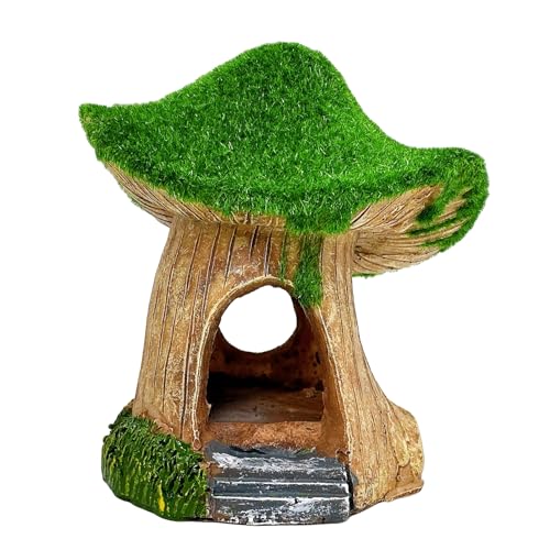 Aquarium Decoration House Resin Hollow Hideout House Moss Cave Betta Fish Log Ornament Tank Hideaway Accessories for Mini Small Fish Shrimp
