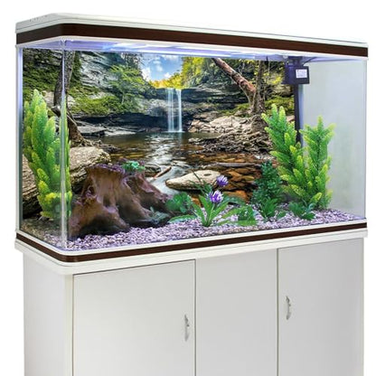 YongFoto Fish Tank Background 24x12 inch Forest Lakes Rivers Mountains Nature Scenery Backdrop Reptile Habitat Terrarium Aquarium Background - color: Green-1, size: 24x12in/60x30cm